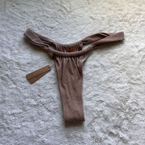 SKIMS Metallic Swim Thong Bikini Bottom Copper Bronze SW-TAN-0107 Size 2X NWT